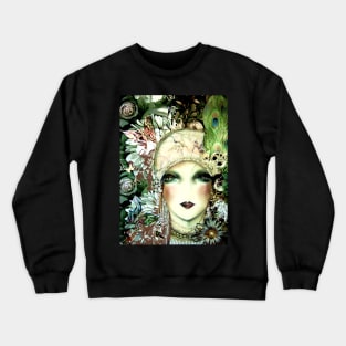 ART DECO FLORAL FLAPPER COLLAGE ART PRINT POSTER Crewneck Sweatshirt